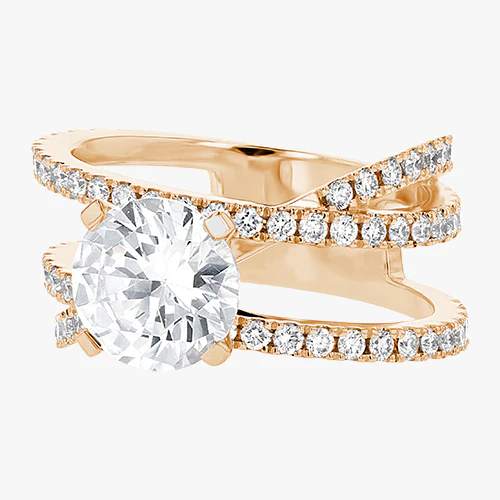Criss Cross Engagement Ring - 18K Gold | VS Clarity - Image 7
