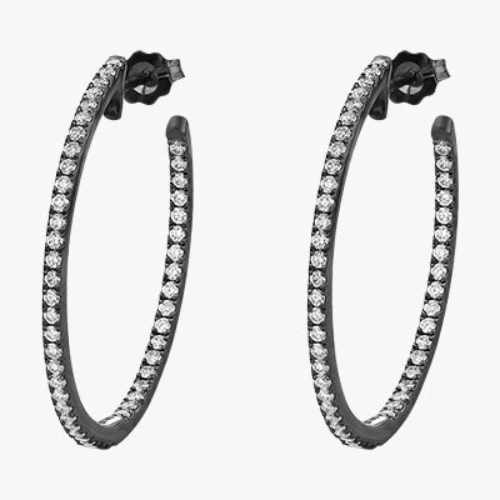1 Carat Diamond Hoop Earrings - 18K Gold | VS Clarity - Image 5