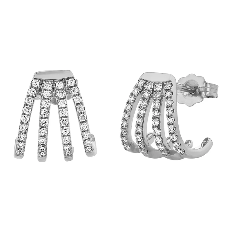 Hoop Family Diamond Earrings - 18K Gold | VS Clarity - Image 3