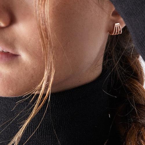 Hoop Family Diamond Earrings - 18K Gold | VS Clarity - Image 5