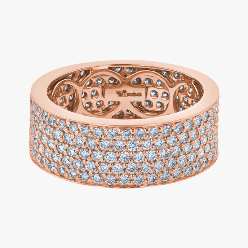 5-Row White Diamond Band - 14K Gold | VS Clarity Lab Grown Diamonds - Image 3