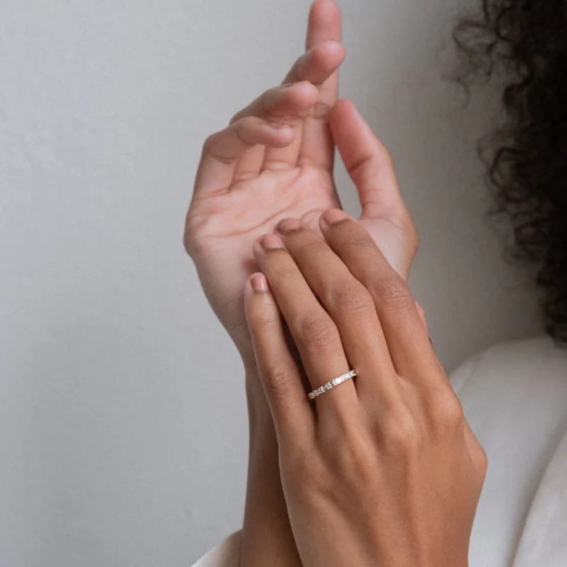 Baguette Diamond Band Ring - 14K Gold | VS Clarity Lab Grown Diamonds - Image 6
