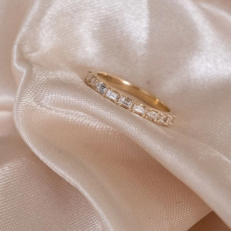 Baguette Diamond Band Ring - 14K Gold | VS Clarity Lab Grown Diamonds - Image 7