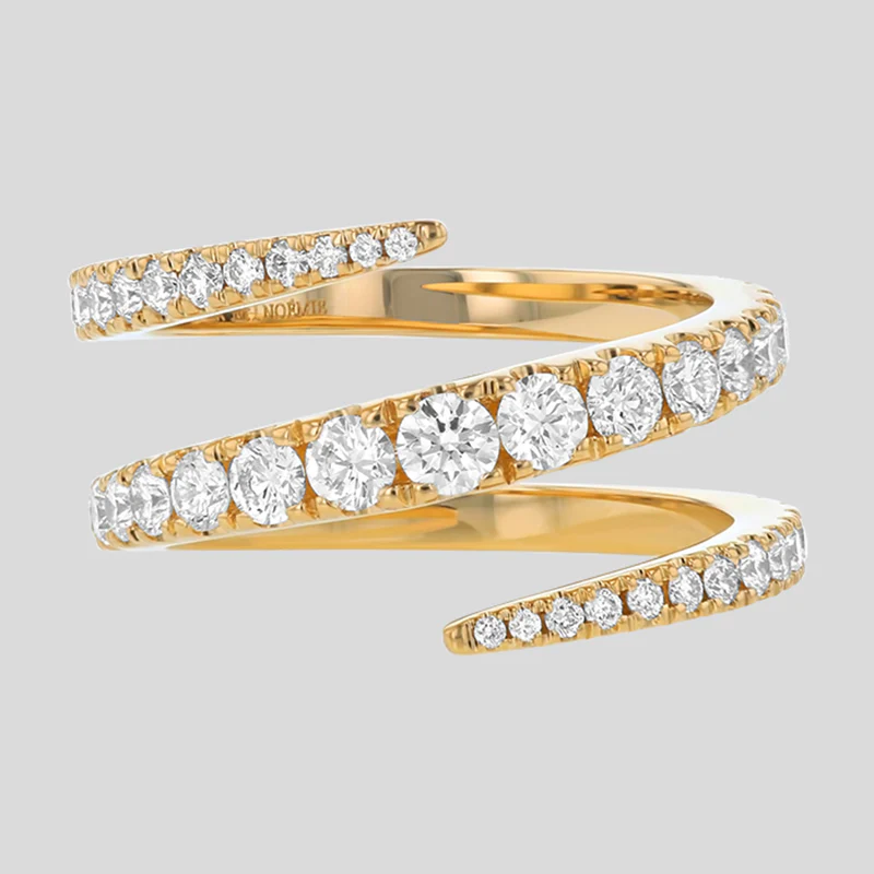 Eternity Graduated Diamond Spiral Ring - 14K Gold | VS Clarity Lab Grown Diamonds - Image 4