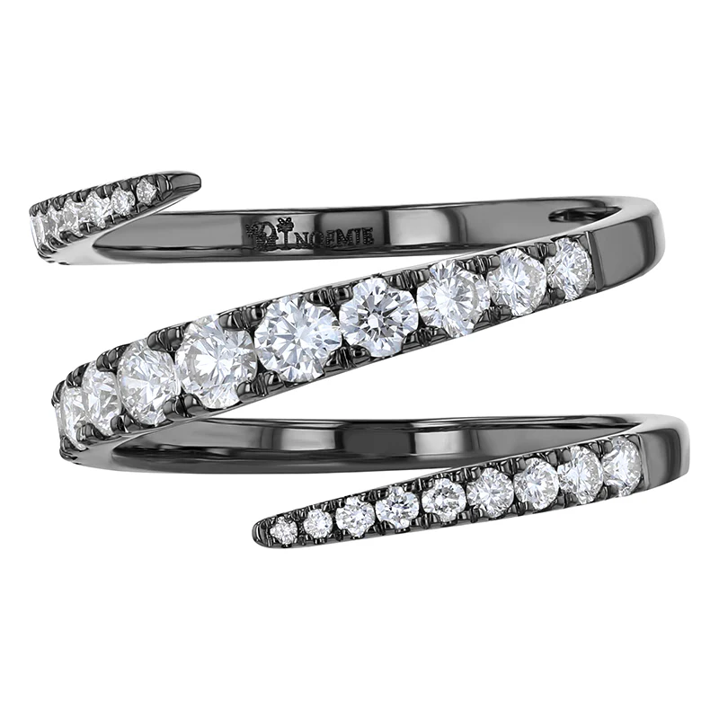 Graduated Diamond Spiral Ring - 18K Gold | VS Clarity - Image 4