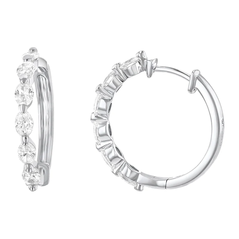 Multiple Oval Cut Hoops - 14K Gold | VS Clarity Lab Grown Diamonds - Image 10