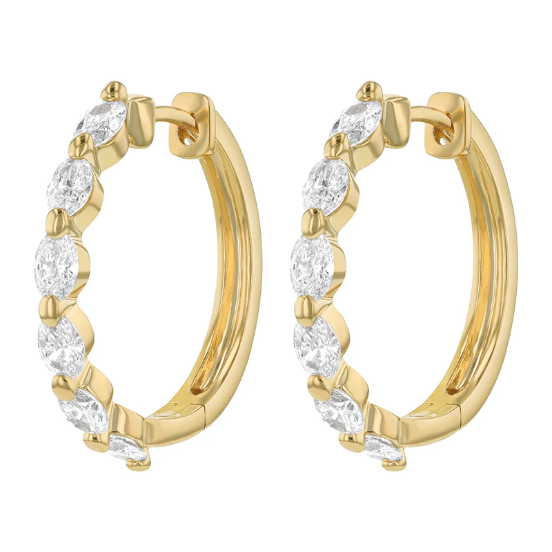 Multiple Oval Cut Hoops - 14K Gold | VS Clarity Lab Grown Diamonds - Image 3