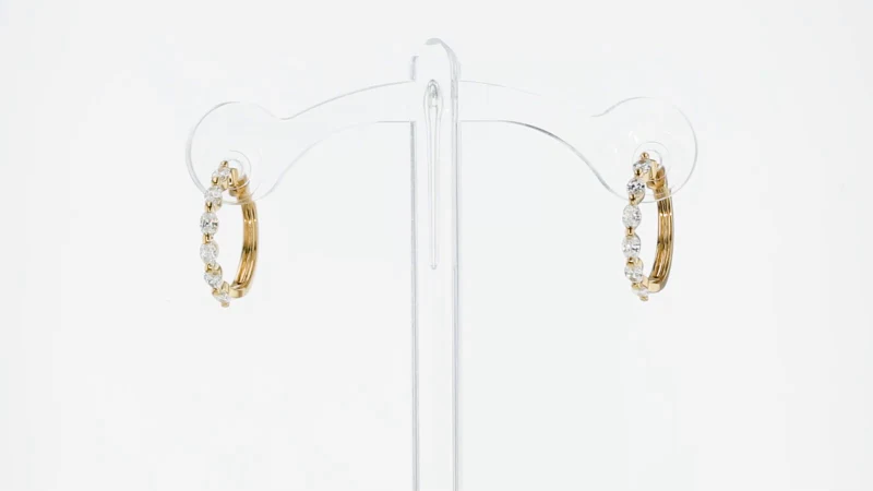 Multiple Oval Cut Hoops - 14K Gold | VS Clarity Lab Grown Diamonds - Image 5