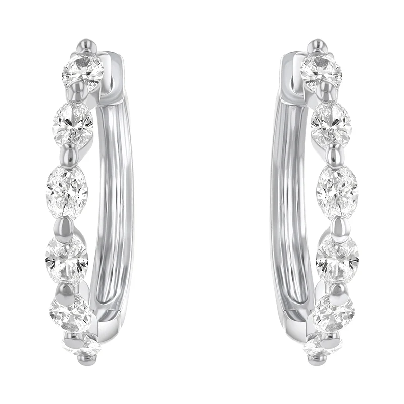 Multiple Oval Cut Hoops - 14K Gold | VS Clarity Lab Grown Diamonds - Image 6