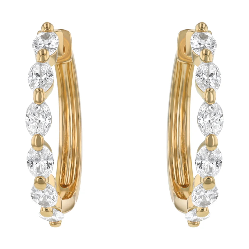 Multiple Oval Cut Hoops - 14K Gold | VS Clarity Lab Grown Diamonds - Image 8