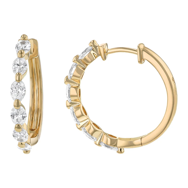 Multiple Oval Cut Hoops - 14K Gold | VS Clarity Lab Grown Diamonds - Image 9