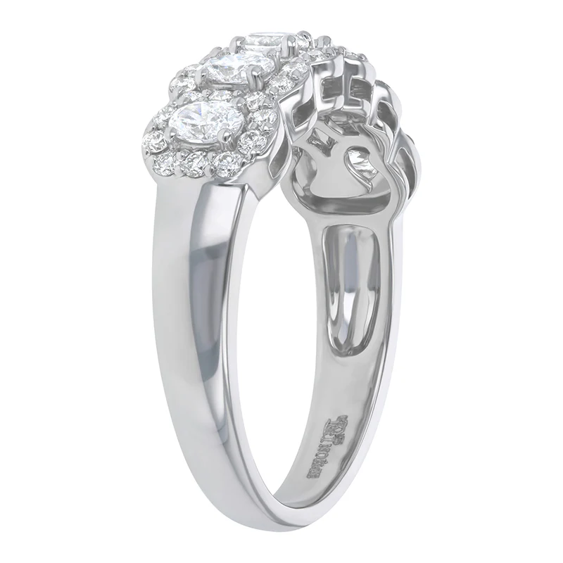 Oval Diamond Halo Half Band Ring - 14K Gold | VS Clarity Lab Grown Diamonds - Image 4