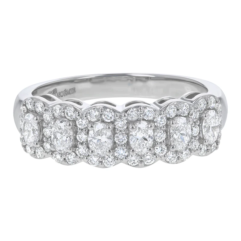 Oval Diamond Halo Half Band Ring - 14K Gold | VS Clarity Lab Grown Diamonds - Image 5