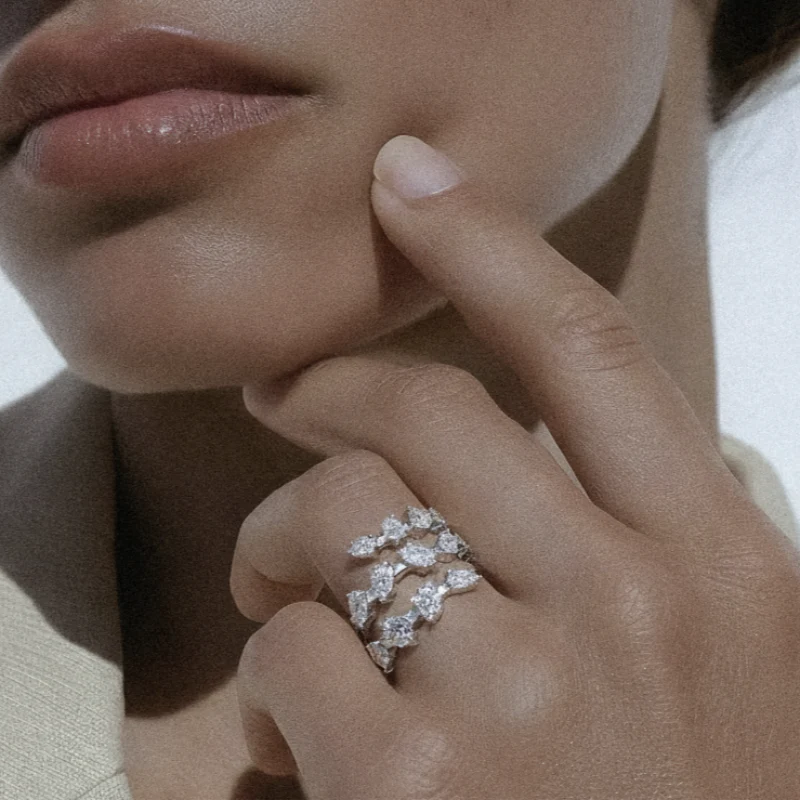Pear Shaped Diamond Spiral Ring - 14K Gold | VS Clarity Lab Grown Diamonds - Image 3