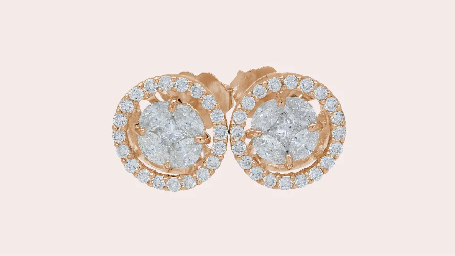 Rumba Dancing Diamond Stud Earrings - 14K Gold | VS Clarity Lab Grown Diamonds - Image 3