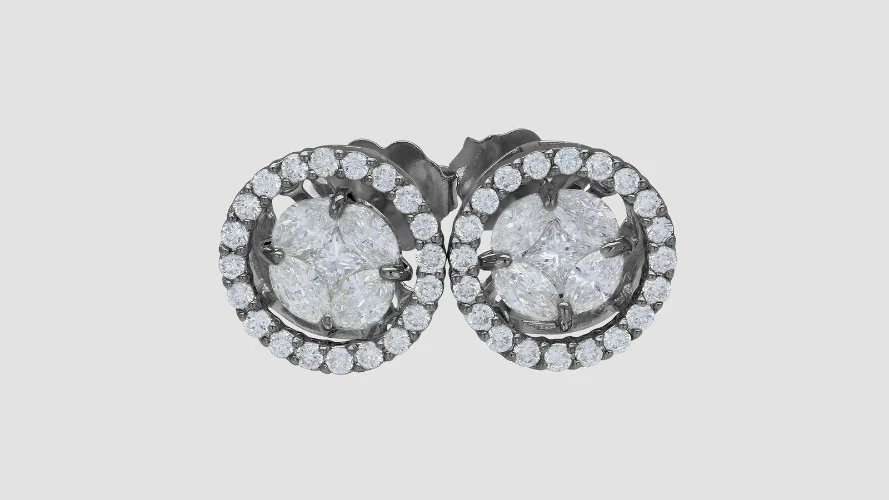 Rumba Dancing Diamond Stud Earrings - 14K Gold | VS Clarity Lab Grown Diamonds - Image 4