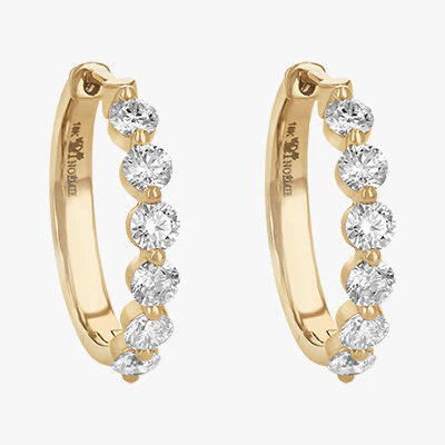 Multiple Diamond Hoops with 1.5 Carats - 18K Gold | VS Clarity - Image 3