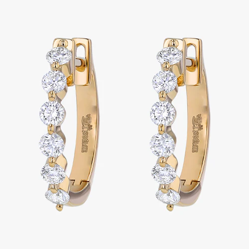 Multiple Diamond Hoops with 0.50 Carats - 18K Gold | VS Clarity - Image 3