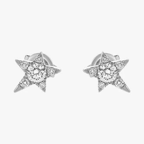 Single Star Diamond Earring - 18K Gold | VS Clarity - Image 3