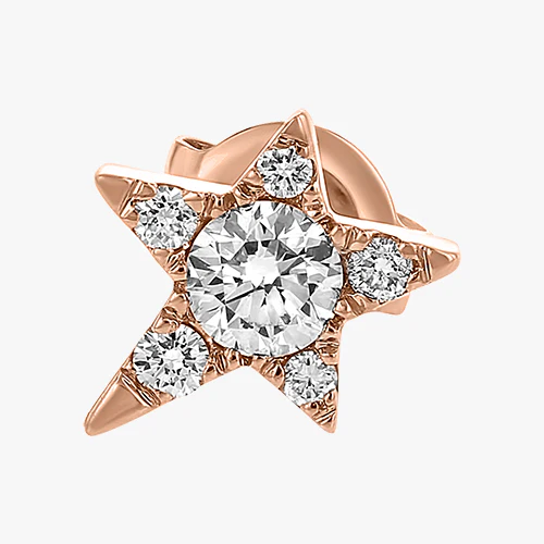 Single Star Diamond Earring - 18K Gold | VS Clarity - Image 4