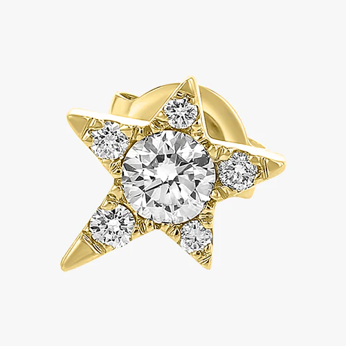 Single Star Diamond Earring - 18K Gold | VS Clarity - Image 6