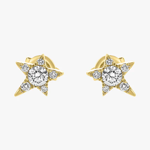 Single Star Diamond Earring - 18K Gold | VS Clarity - Image 7