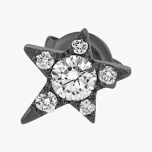 Single Star Diamond Earring - 18K Gold | VS Clarity - Image 8
