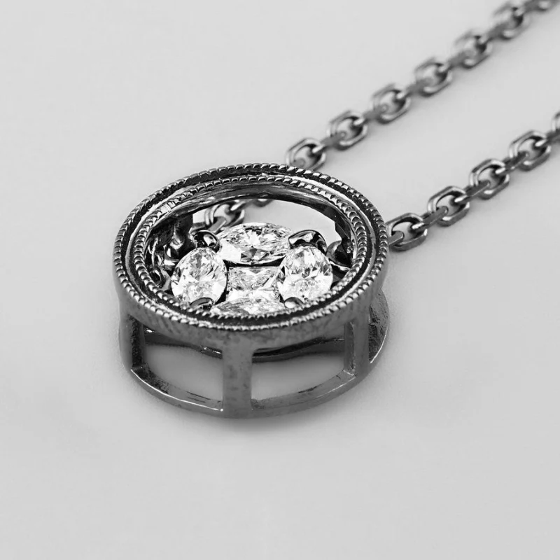 Rumba Dancing Diamond Necklace - 18K Gold | VS Clarity - Image 5