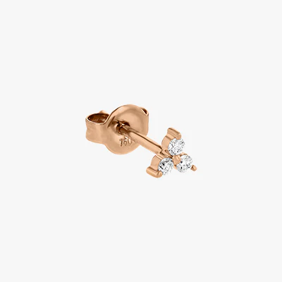 Mini Trois Diamond Earrings - 18K Gold | VS Clarity - Image 14
