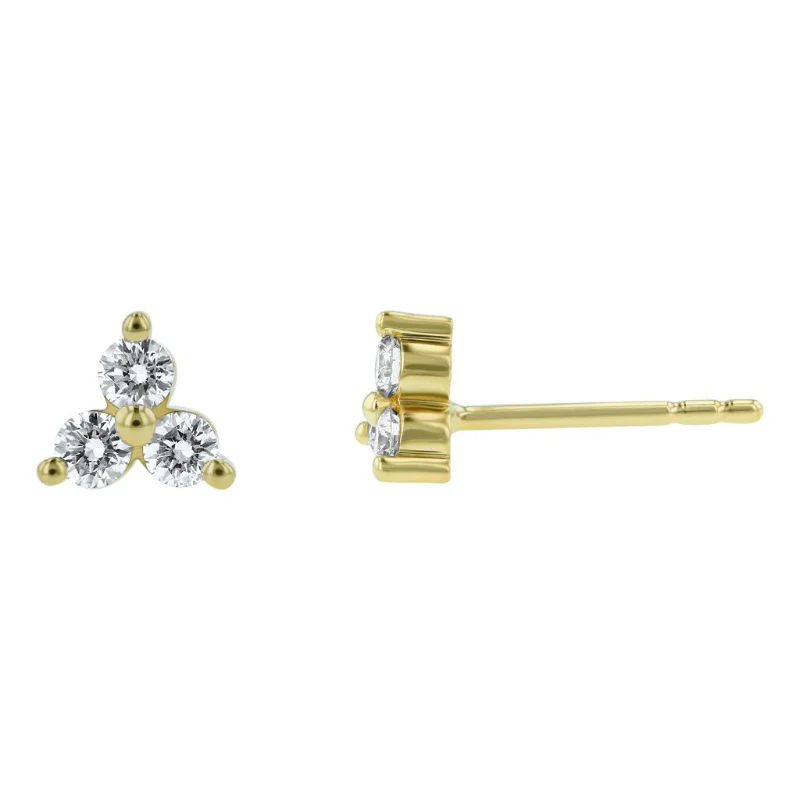 Mini Trois Diamond Earrings - 18K Gold | VS Clarity - Image 16