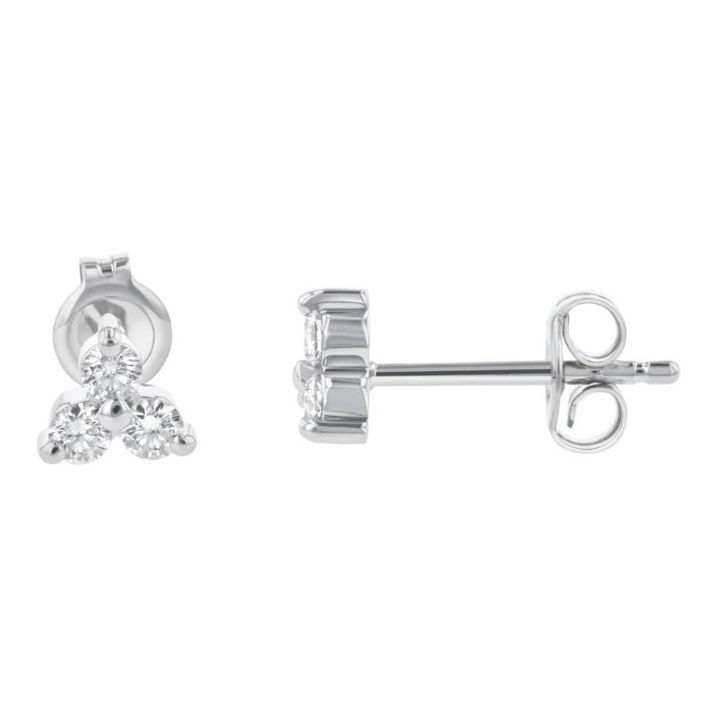 Mini Trois Diamond Earrings - 18K Gold | VS Clarity - Image 17
