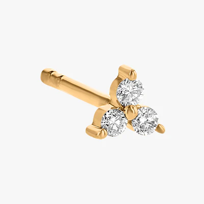 Mini Trois Diamond Earrings - 18K Gold | VS Clarity - Image 3