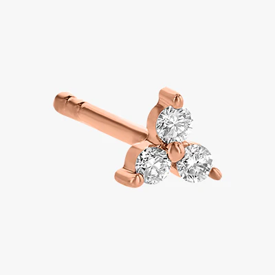 Mini Trois Diamond Earrings - 18K Gold | VS Clarity - Image 4