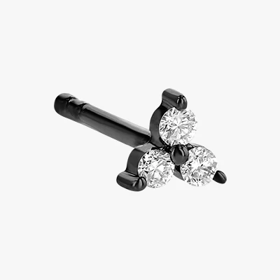 Mini Trois Diamond Earrings - 18K Gold | VS Clarity - Image 5