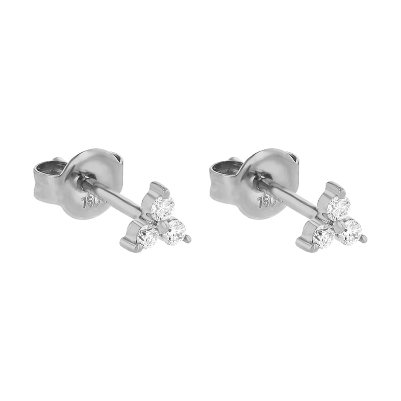 Mini Trois Diamond Earrings - 18K Gold | VS Clarity - Image 6