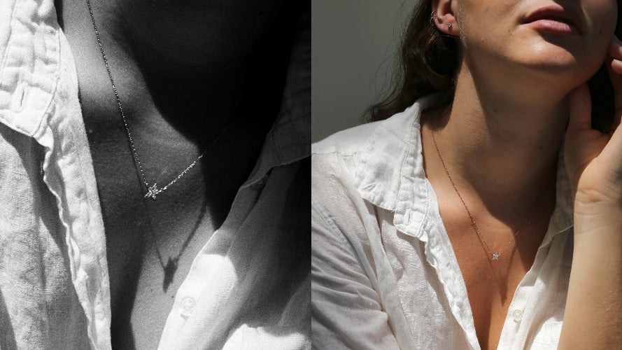 Single Star Diamond Necklace - 18K Gold | VS Clarity - Image 5