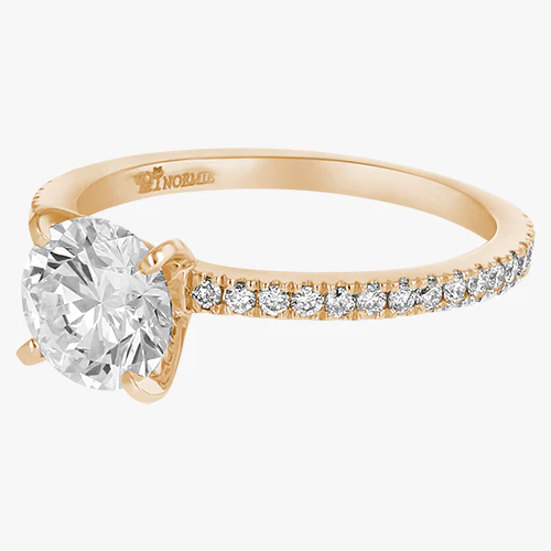 Solitaire Pavé Ring - 18K Gold | VS Clarity - Image 10