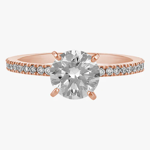 Solitaire Pavé Ring - 18K Gold | VS Clarity - Image 3