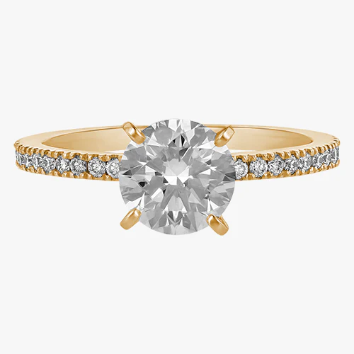 Solitaire Pavé Ring - 18K Gold | VS Clarity - Image 4