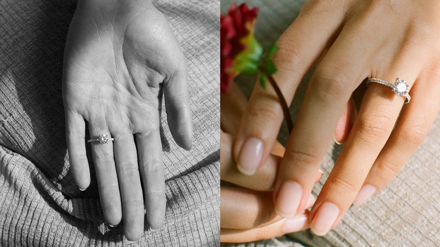 Solitaire Pavé Ring - 18K Gold | VS Clarity - Image 5