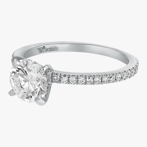 Solitaire Pavé Ring - 18K Gold | VS Clarity - Image 6