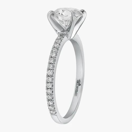 Solitaire Pavé Ring - 18K Gold | VS Clarity - Image 7