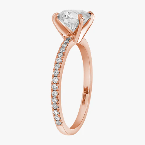 Solitaire Pavé Ring - 18K Gold | VS Clarity - Image 9