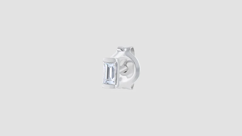 Diamond Baguette Stud - 18K Gold | VS Clarity - Image 7