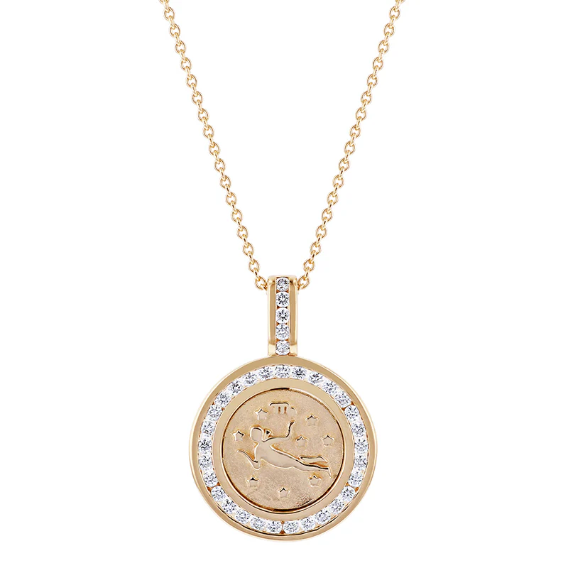 Zodiac Diamond Pendant Necklaces - 18K Gold | VS Clarity - Image 14