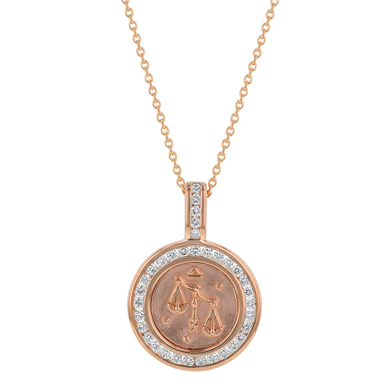 Zodiac Diamond Pendant Necklaces - 18K Gold | VS Clarity - Image 7