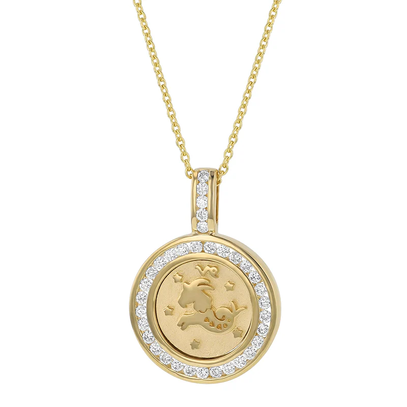 Zodiac Diamond Pendant Necklaces - 18K Gold | VS Clarity - Image 17