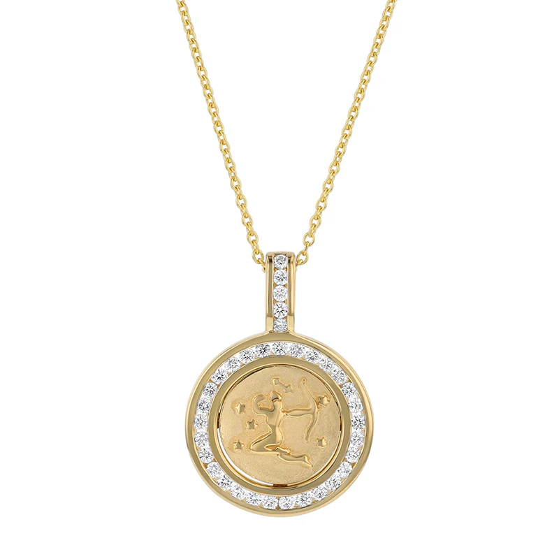 Zodiac Diamond Pendant Necklaces - 18K Gold | VS Clarity - Image 18