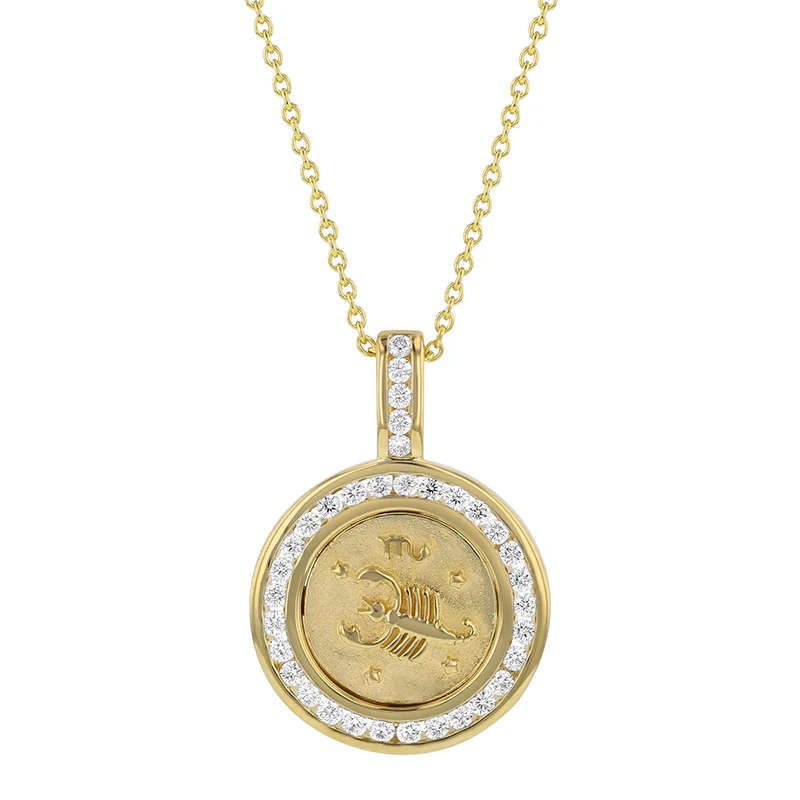 Zodiac Diamond Pendant Necklaces - 18K Gold | VS Clarity - Image 25