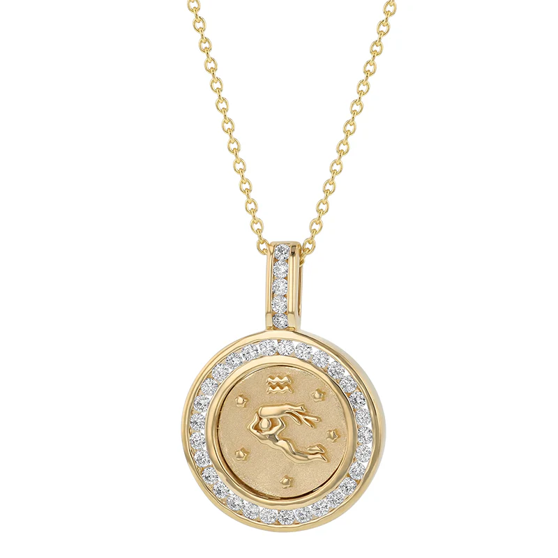 Zodiac Diamond Pendant Necklaces - 18K Gold | VS Clarity - Image 22